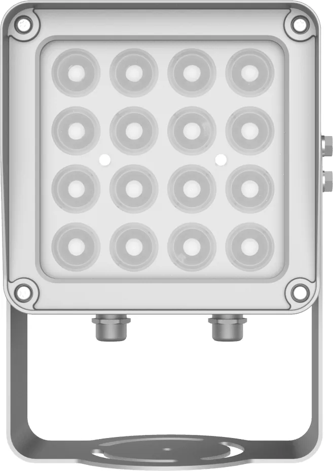 Lampara IR de Luz Continua / 16 Lámparas LED / Distancia Efectiva 16 a 25 metros / Cobertura 40° / Exterior IP66