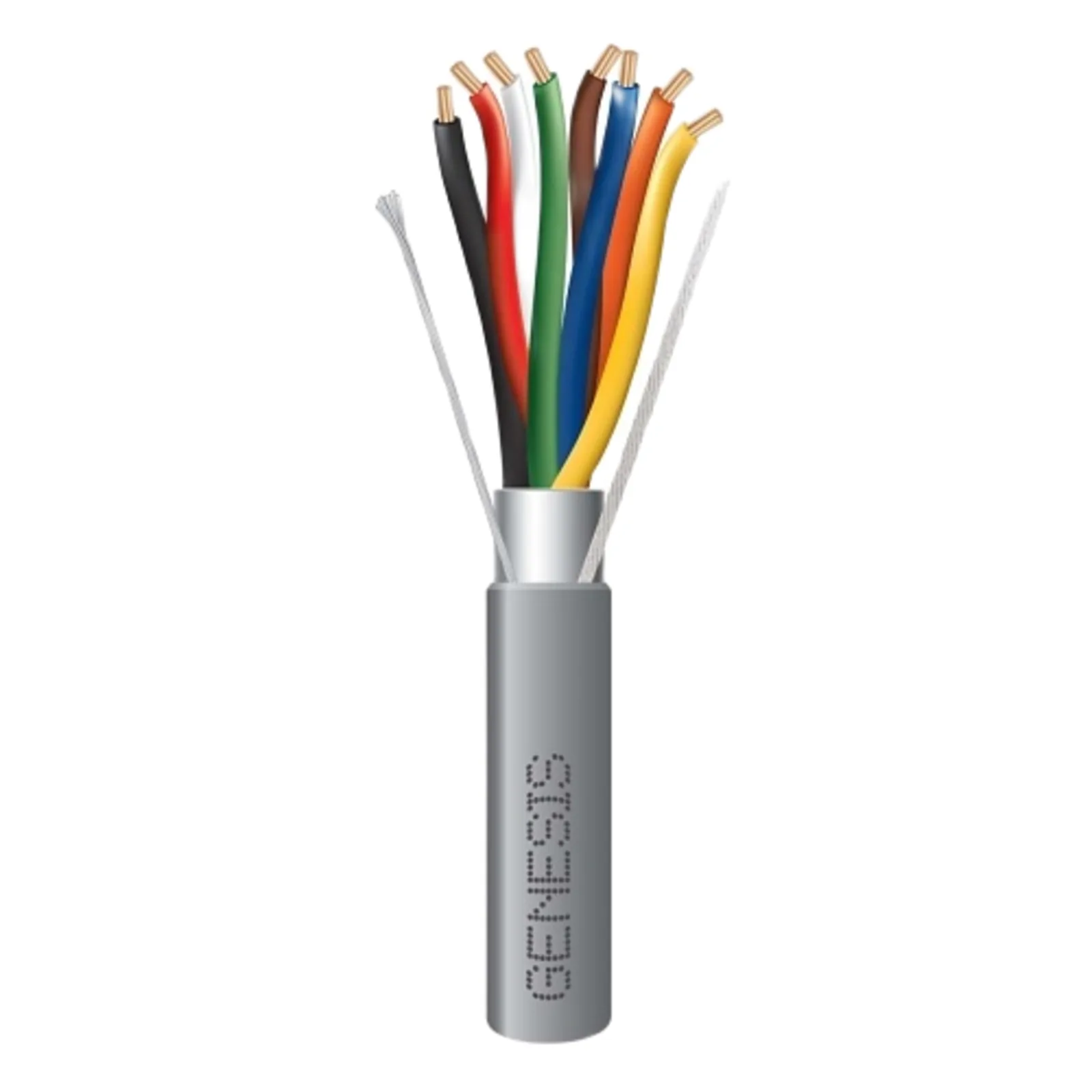 Bobina de 305 m (1000 ft) / Cable para Alarma 8x22 AWG / Blindado / Riser / Gris