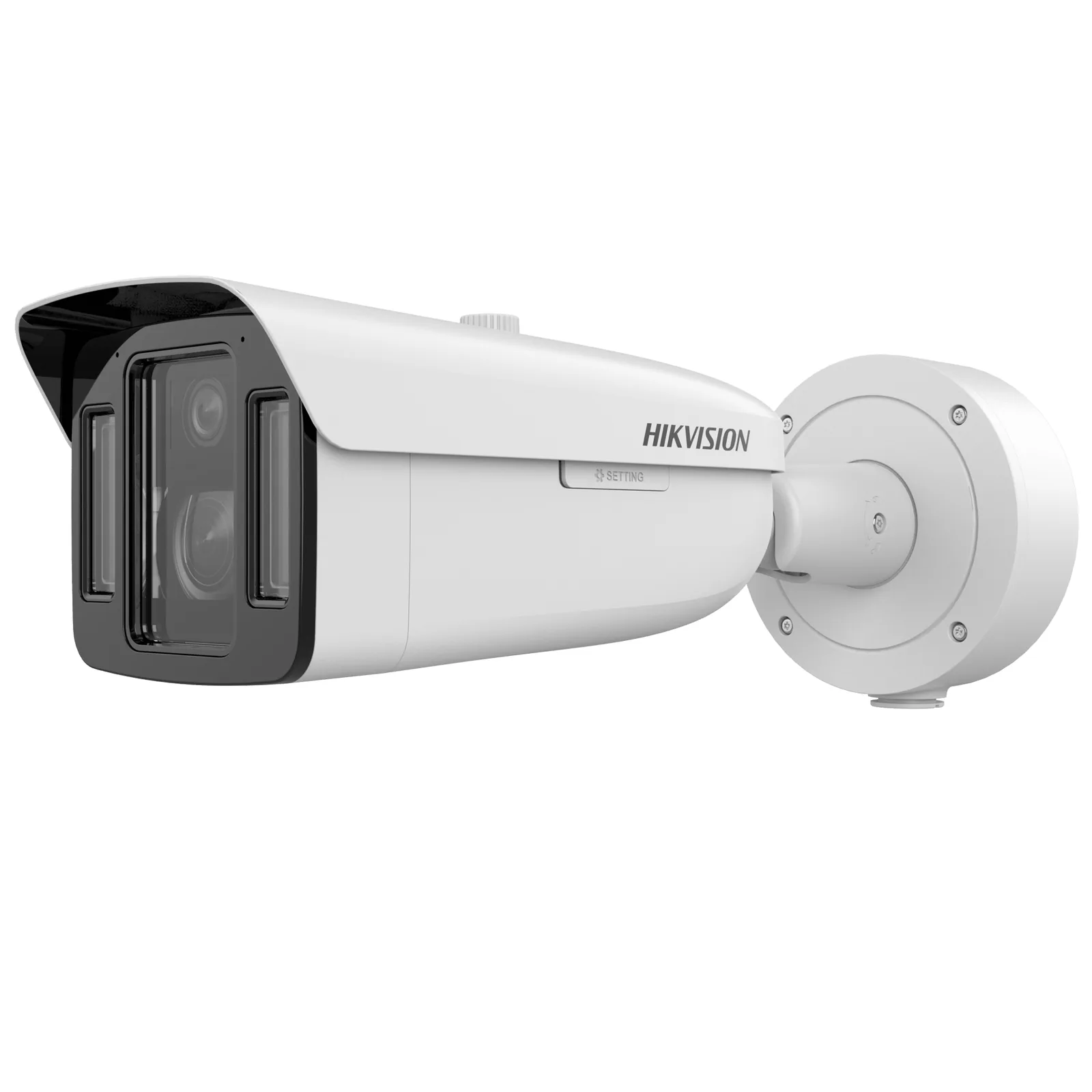 Bala IP Multi-Sensor DeepinView / Lente 15 a 45 mm (4 MP) + lente 4 mm (4 MP) / DarkFighterX y ColorVu / WDR 140 dB / IR + Luz Blanca (100 Mts y 30 Mts) / IP67 / IK10
