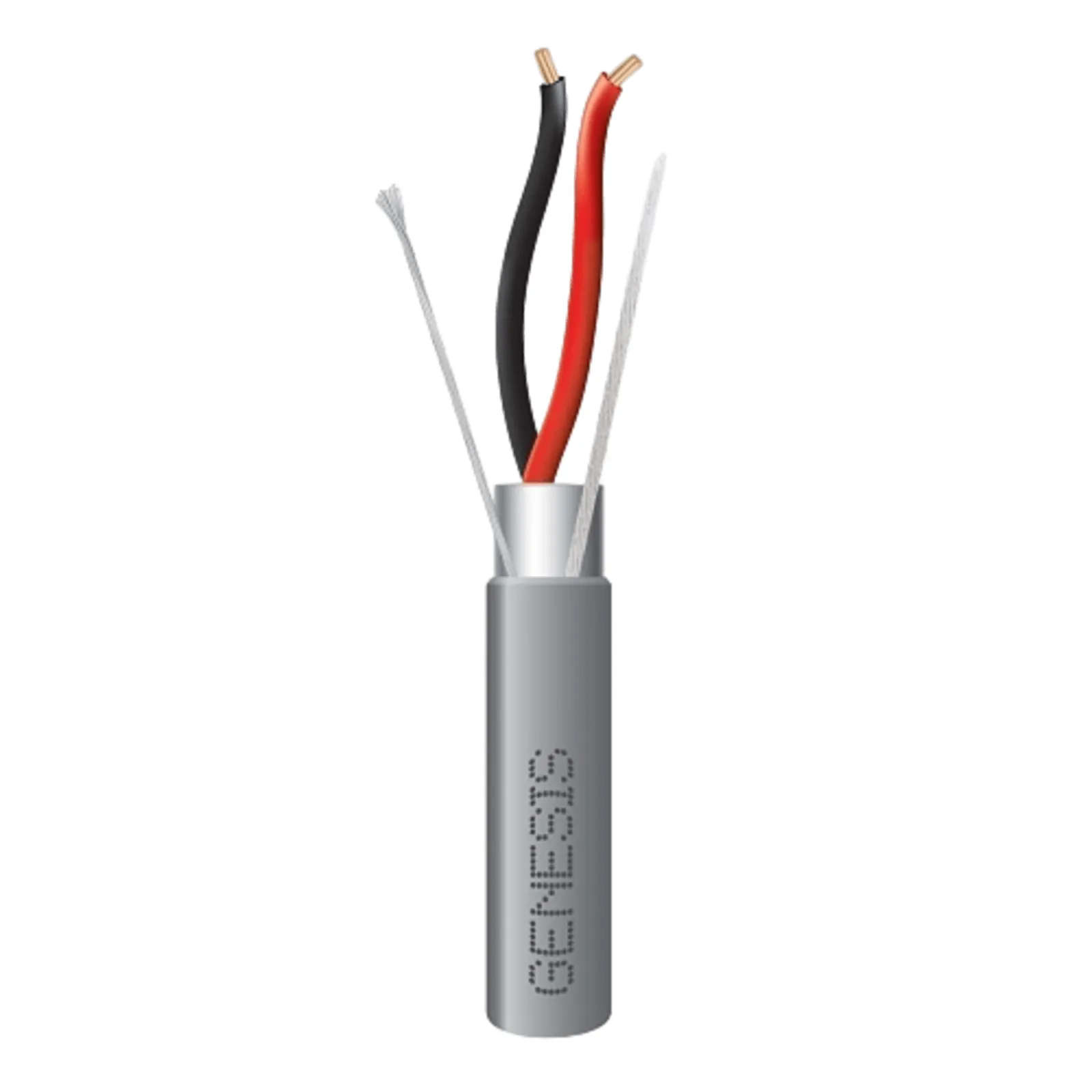 Carrete de 152 m (500 ft) / Cable para Alarma 2x18 AWG / Blindado / Riser / Gris
