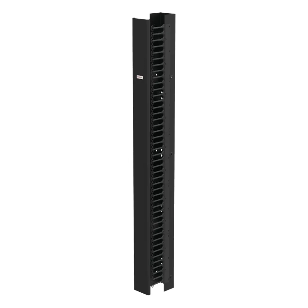Organizador Vertical de Cableado CableTek-EC / 45U / Una Cara / Acero 1.9 mm / 6 in Ancho / 9 in Profundidad / Negro RAL 9005 / Montaje Universal 4 Postes / Cat 5e/6/6A/Fibra