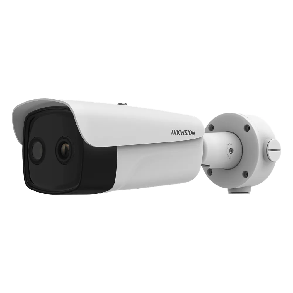 (HIMICRO) Bala IP Bi-Espectral / Térmica (384 X 288 / 25 mm) + Óptica (4 MP / 12.4 mm) / IA GUANLAN / Rango: -20°C a 150°C / 2°C Tolerancia / Detección de Fuego y Humo / Alarma Visual y Audible / Dual Light