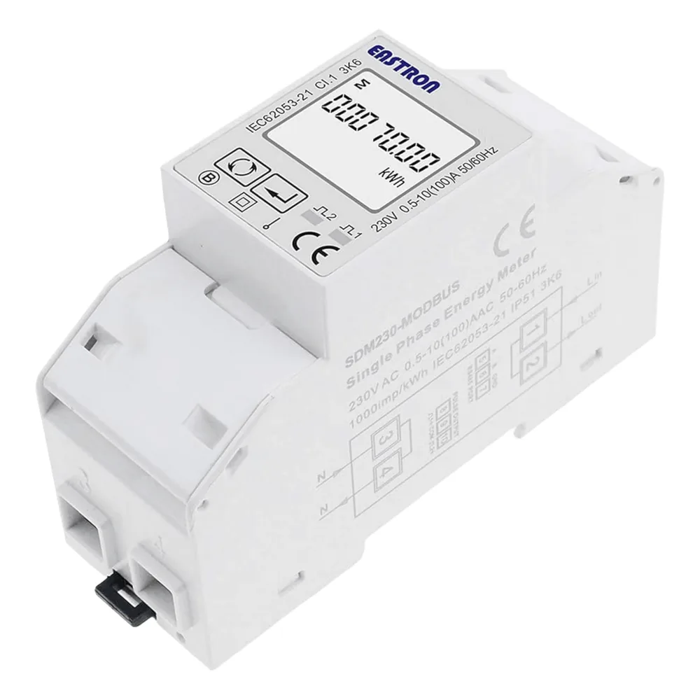 Medidor de Energía Monofásico LoRaWAN para BMS y Smart Metering / Riel DIN / 100A Directo / Clase 1-0.5s / MID Certificado / Bi-direccional