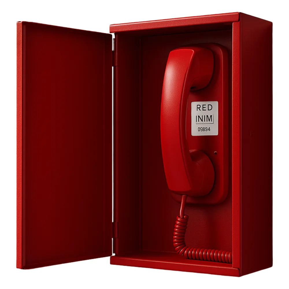 Dispositivo Telefónico de Emergencia | Grado de Seguridad 3 | Metal Rojo RAL3001 | 32 Teléfonos por Línea | Conexión IFAMFFT