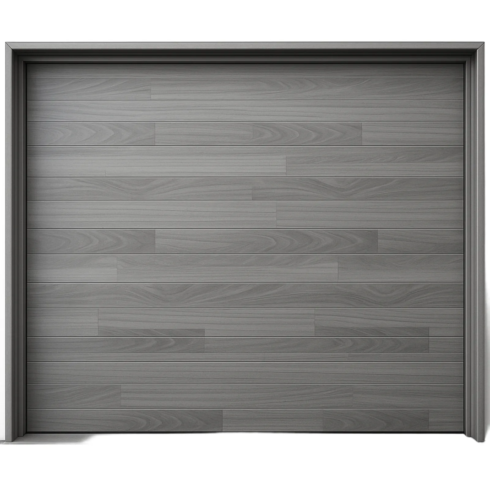 Seccion para puerta de Garage / Acabado laminado PREMIUM / Panel de 18" / Color gris / 16 pies Ancho / Estilo Americana.
