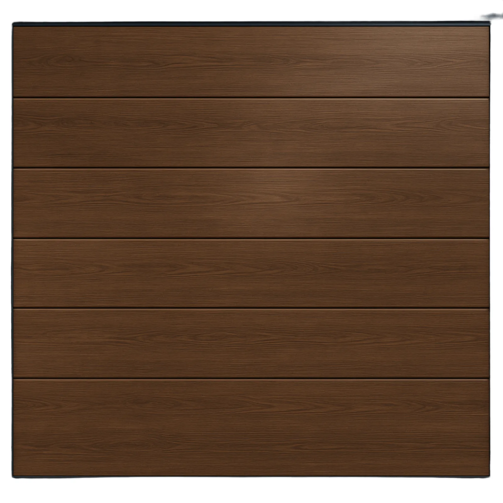 Seccion para puerta de Garage / Lisa / Linea Central / Panel de 21" / Color Cafe Oscuro / 20 pies Ancho / Estilo Americana.