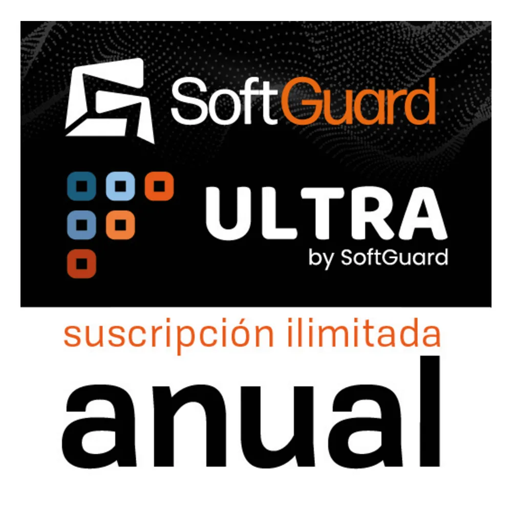 SoftGuard ULTRA / Licencia Anual / Plataforma Integral de Monitoreo / Alarmas, Video, GPS y CRM / Apps Móviles / Implementación Física, Virtual o Nube