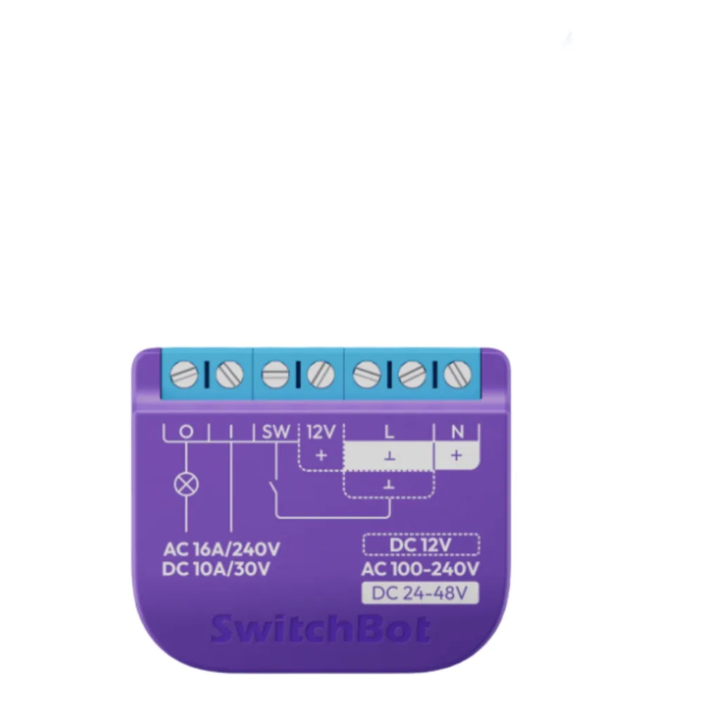 Relay Switch Inteligente Garaje / WiFi + BLE / Control Remoto App / Compatible Matter / Entrada 12-48V CC / Salida 30V 10A / 42 x 36 x 16 mm (1.7 x 1.4 x 0.6 in)