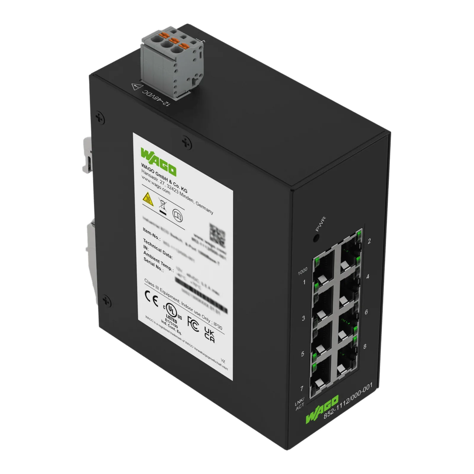 Switch Industrial / 8 Puertos Gigabit Ethernet 1000Base-T / Montaje Carril DIN / Protección IP30 / -40°C a +70°C / Auto-MDI/MDI-X / Store-and-Forward