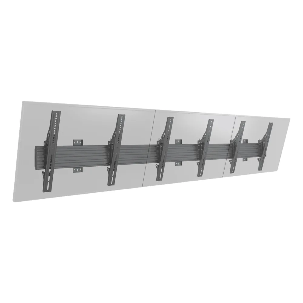 Soporte de Pared para TV / Riel Triple 400T / Capacidad 110 lbs (50 kg) / Compatible 32"-65" / VESA 100x100-600x400 mm / Ajuste Ángulo 5°-15° / Montaje Profesional