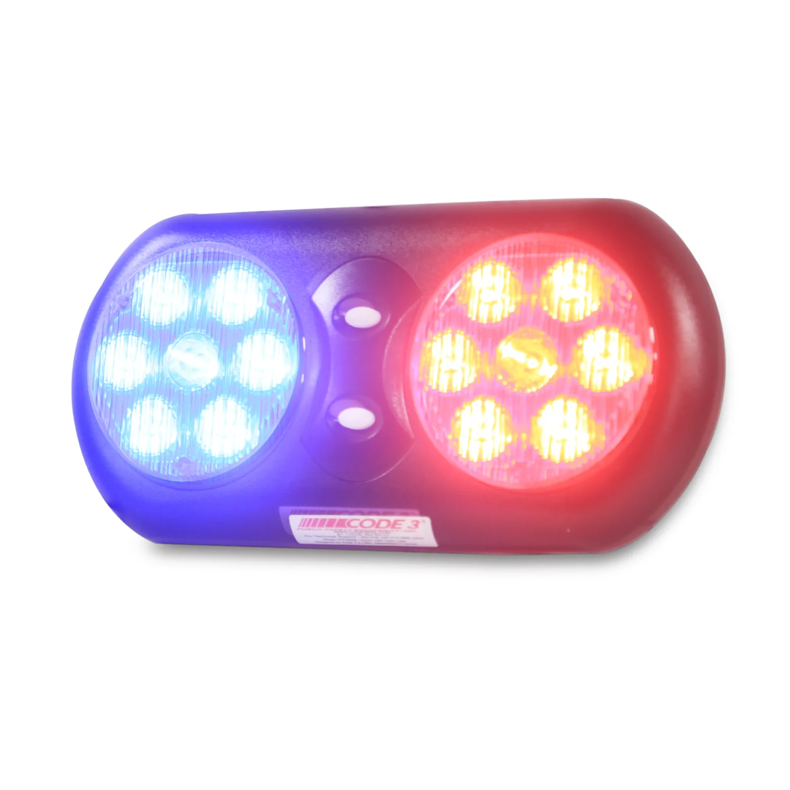 Barra de Luces Para Interior de 14 LED, Rojo/Azul Con Velcro Para Anclaje En La Visera Del Vehículo, Lente de Color