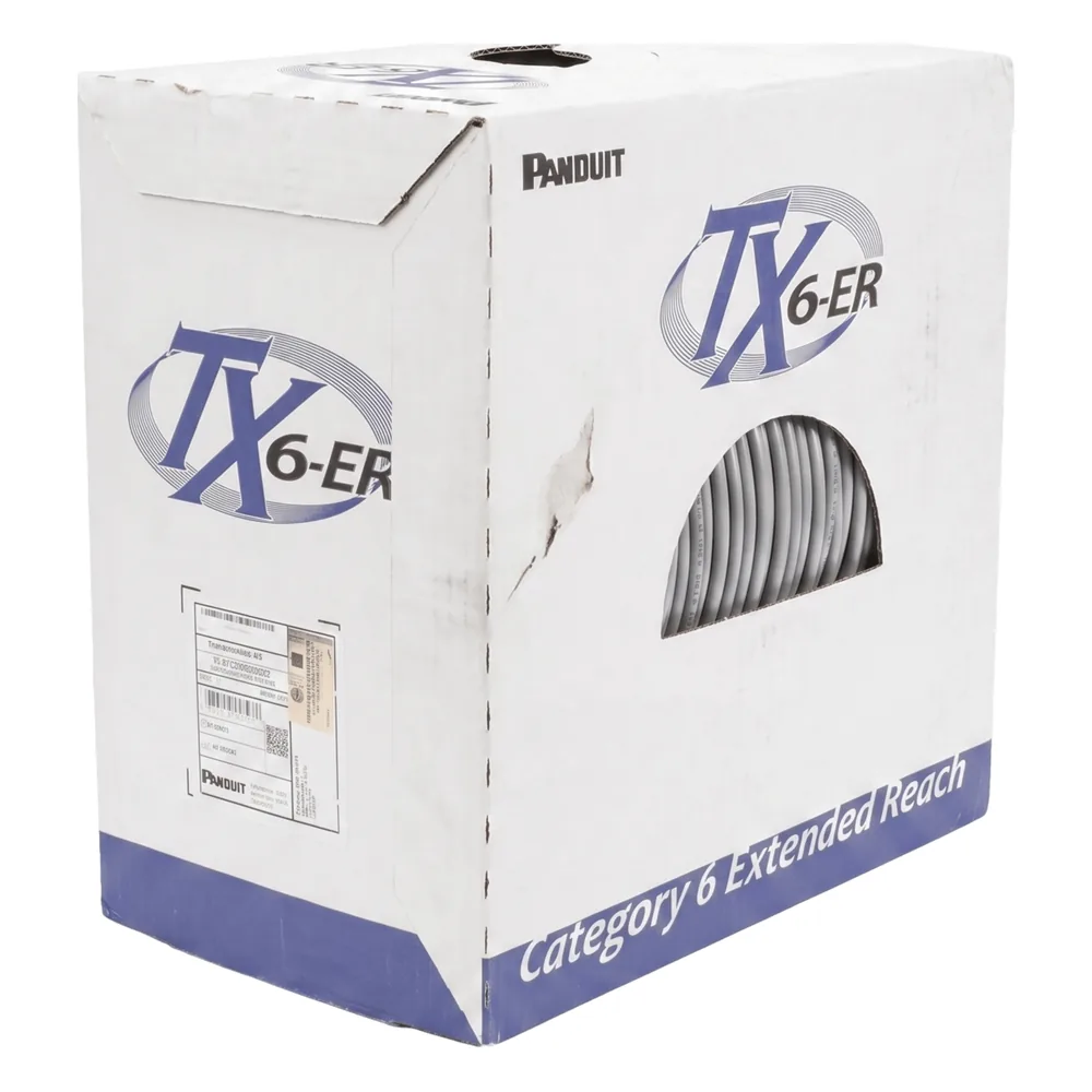 Bobina de Cable UTP de 4 Pares, Cat6 de Rango Extendido, 22 AWG, CMR (Riser), Color Gris, 305 m