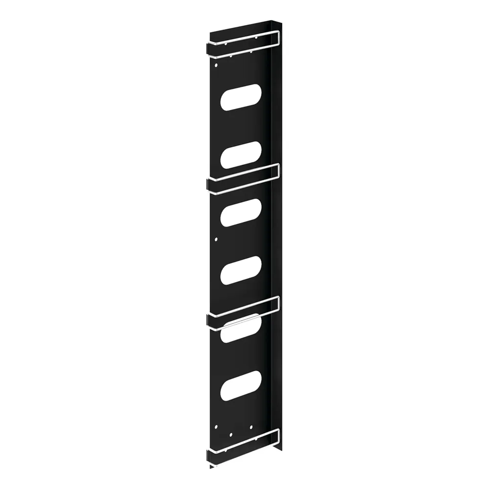 Organizador de Cables Vertical / Acero / Negro / Para Gabinetes Sísmicos / Kit 3 Piezas / Incluye 10 Envolturas Velcro 8 pulg (203 mm)