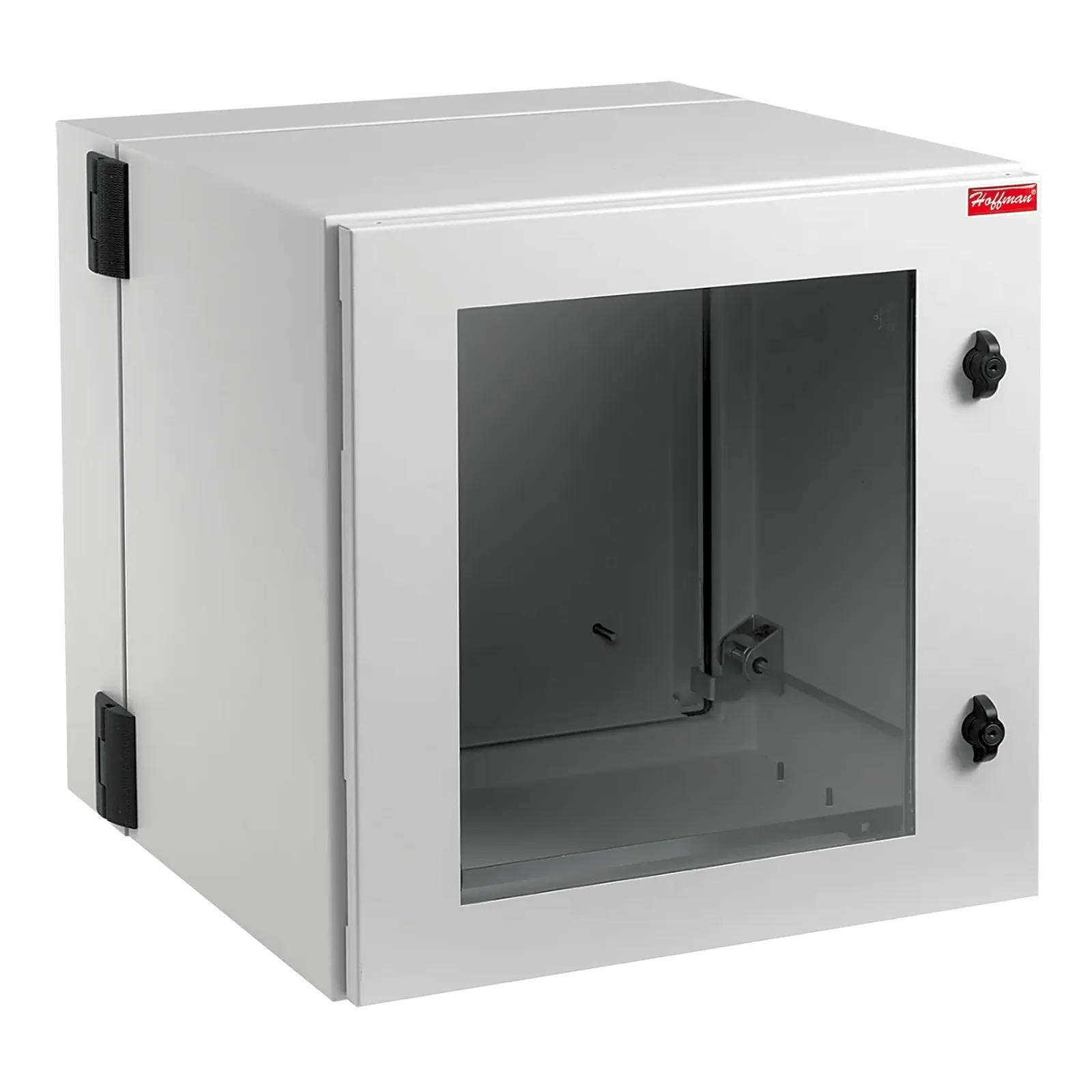Gabinete Industrial ProTek de 8 UR Puerta con Ventana de 434 x 600 x 380 mm, Protección NEMA Tipo 12; IP55; IK10, Abatible, Fabricado en Acero, Color Gris Claro
