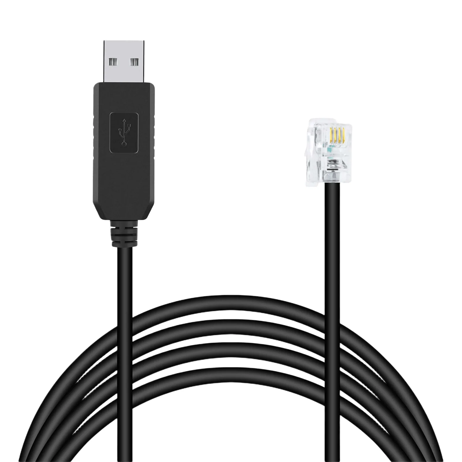 Cable Serial / RJ-9 a USB / 200 cm (6.6 ft) / Negro / Conectores USB A y RJ9