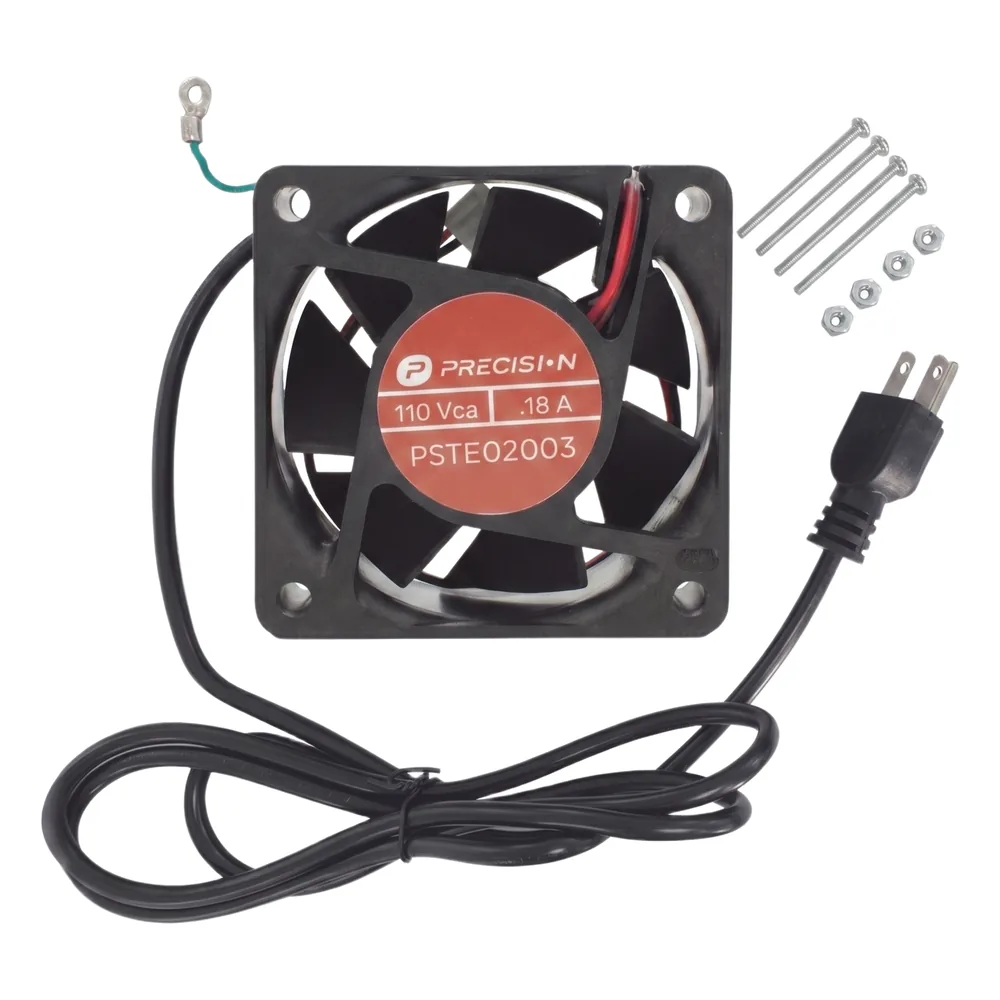 Ventilador de 110 Vca de 12 x 12 cm con Cable y Tornillería