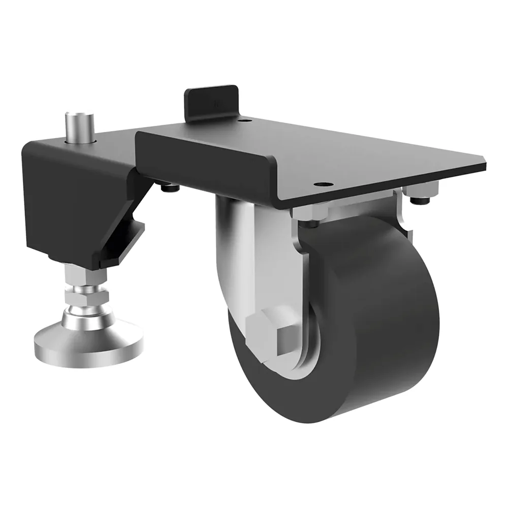 Kit de Ruedas y Niveladores para Gabinetes Trabajo Pesado 3000 lbs (1361 kg) / Material Compuesto Negro / Ruedas Giratorias 360° / Acero Dulce con Recubrimiento en Polvo / Dimensiones 11.9 x 16.4 x 10.1 cm