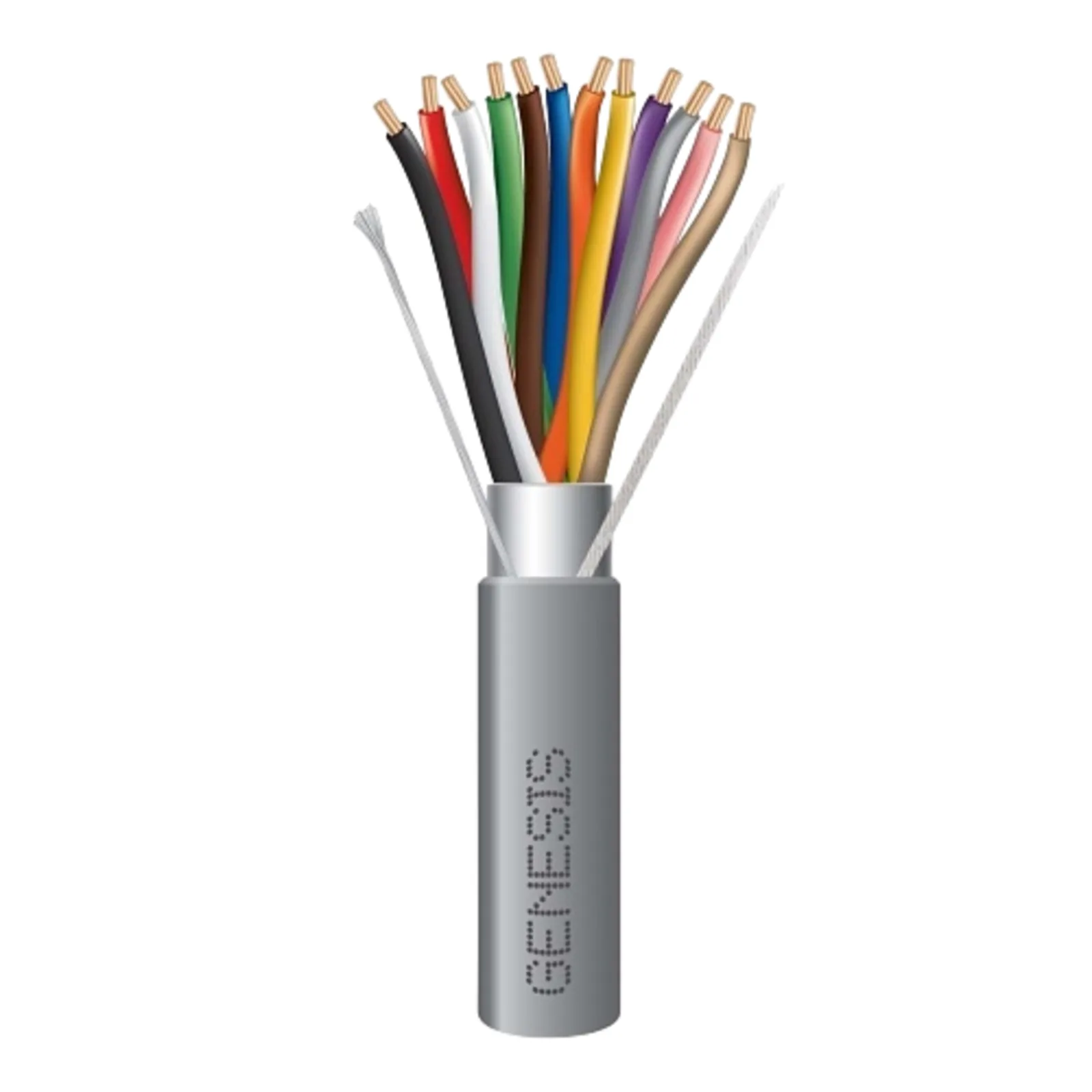 Bobina de 305 m (1000 ft) / Cable para Alarma 12x18 AWG / Blindado / Riser / Gris