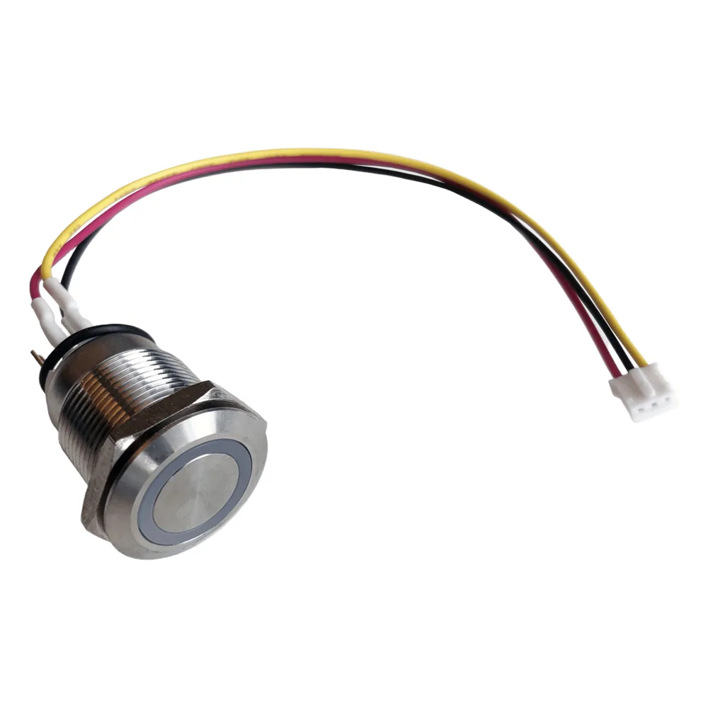 Botón Acero Inoxidable IP65 19 mm/ Control LED Programmable / Cable 60 cm