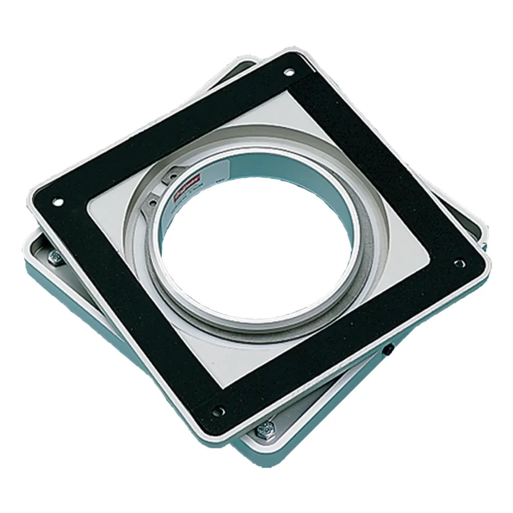 Base Giratoria (Swivel) de Aluminio para Pedestal HMI, Rotación de 350°, 4 x 4 Pulgadas / Carga Máxima 45.4 kg / Apertura Central Grande / 27 x 102 x 102 mm (1.06 x 4.00 x 4.00 in)