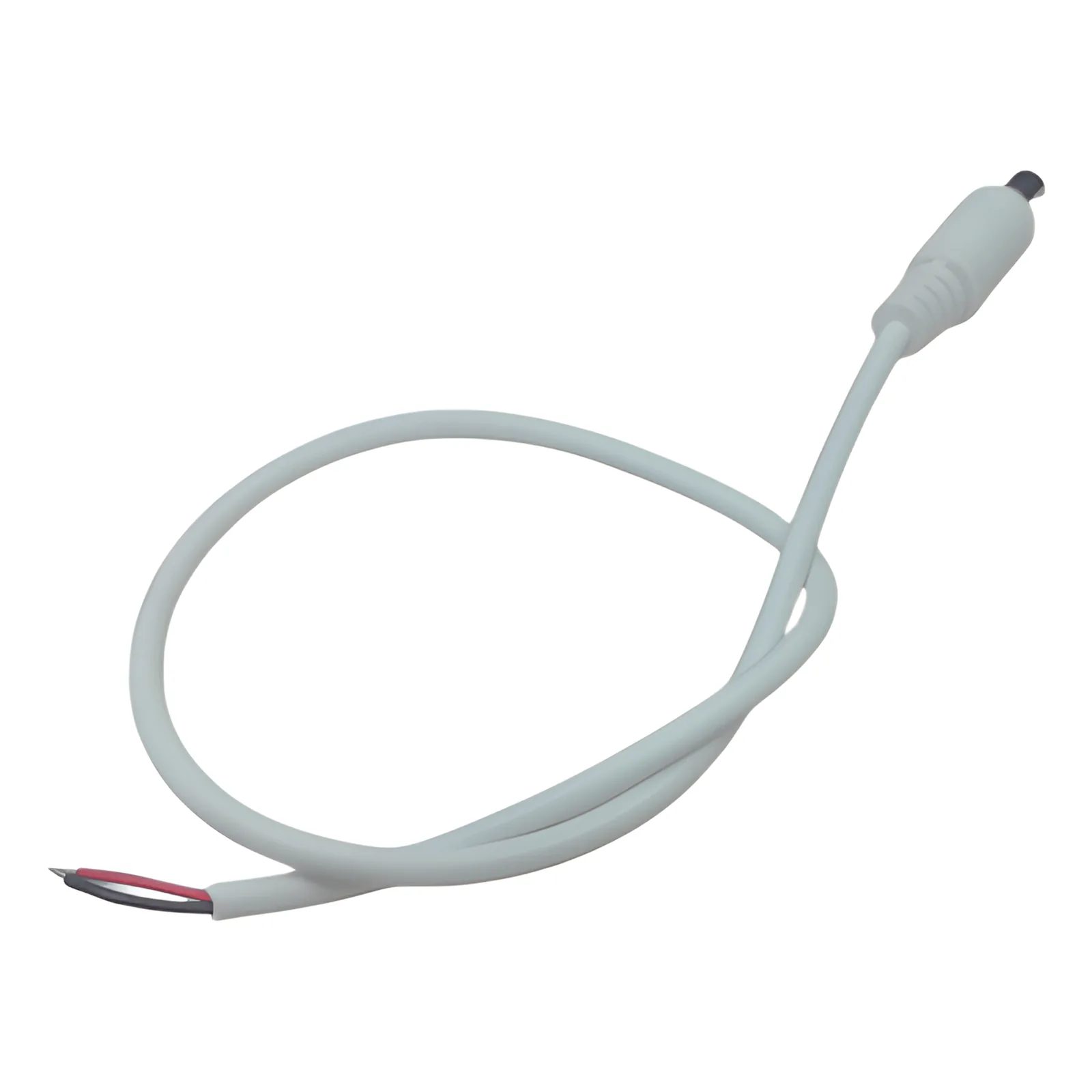 Cable con Conector Macho (Pigtail) | Forro Blanco | Alimentación para Vcc con Puntas Libres | Polarizado | Largo 22 cm (8.66 Pulgadas) / Calibre 22AWG.