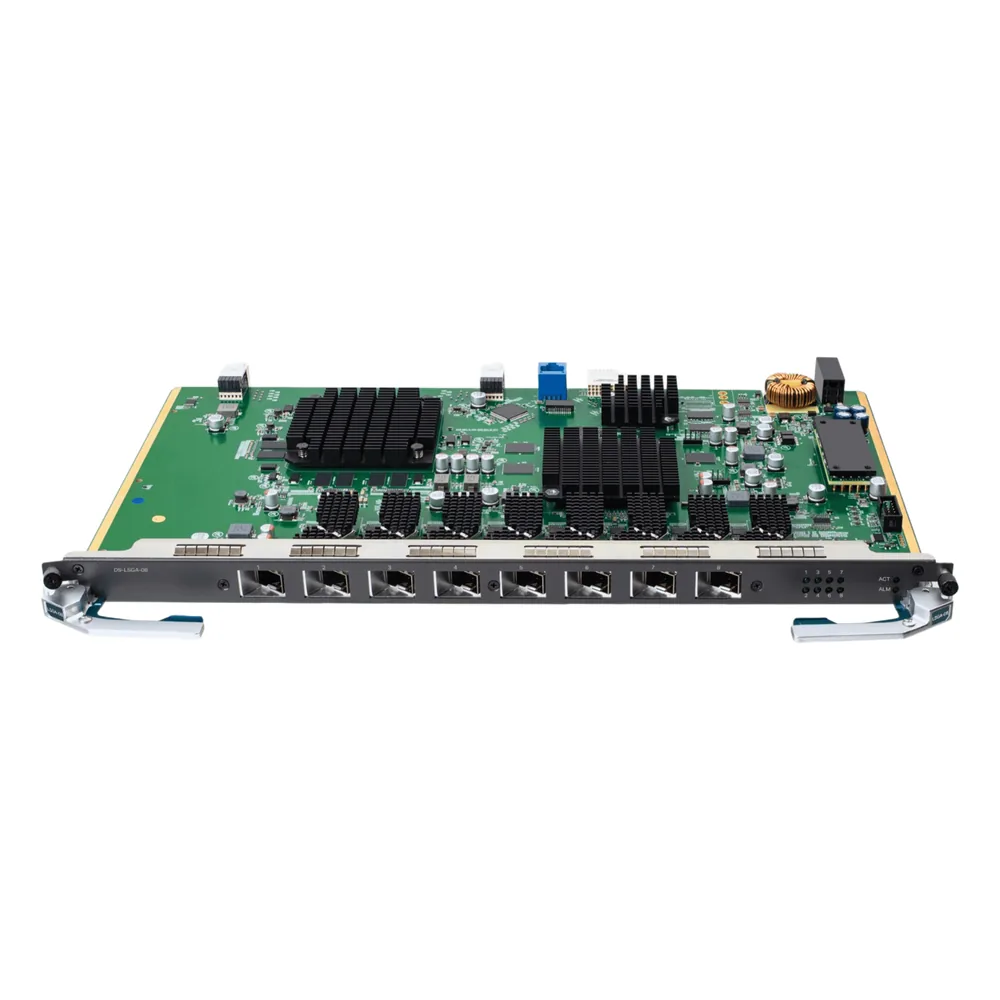 Tarjeta de Servicio 8 Puertos XGSPON&GPON para OLT DSP8000X2 / Spliteo GPON de 1:128 / Spliteo XGSPON de 1:256 / Distancias de Hasta 20 Km / Intercambio en caliente
