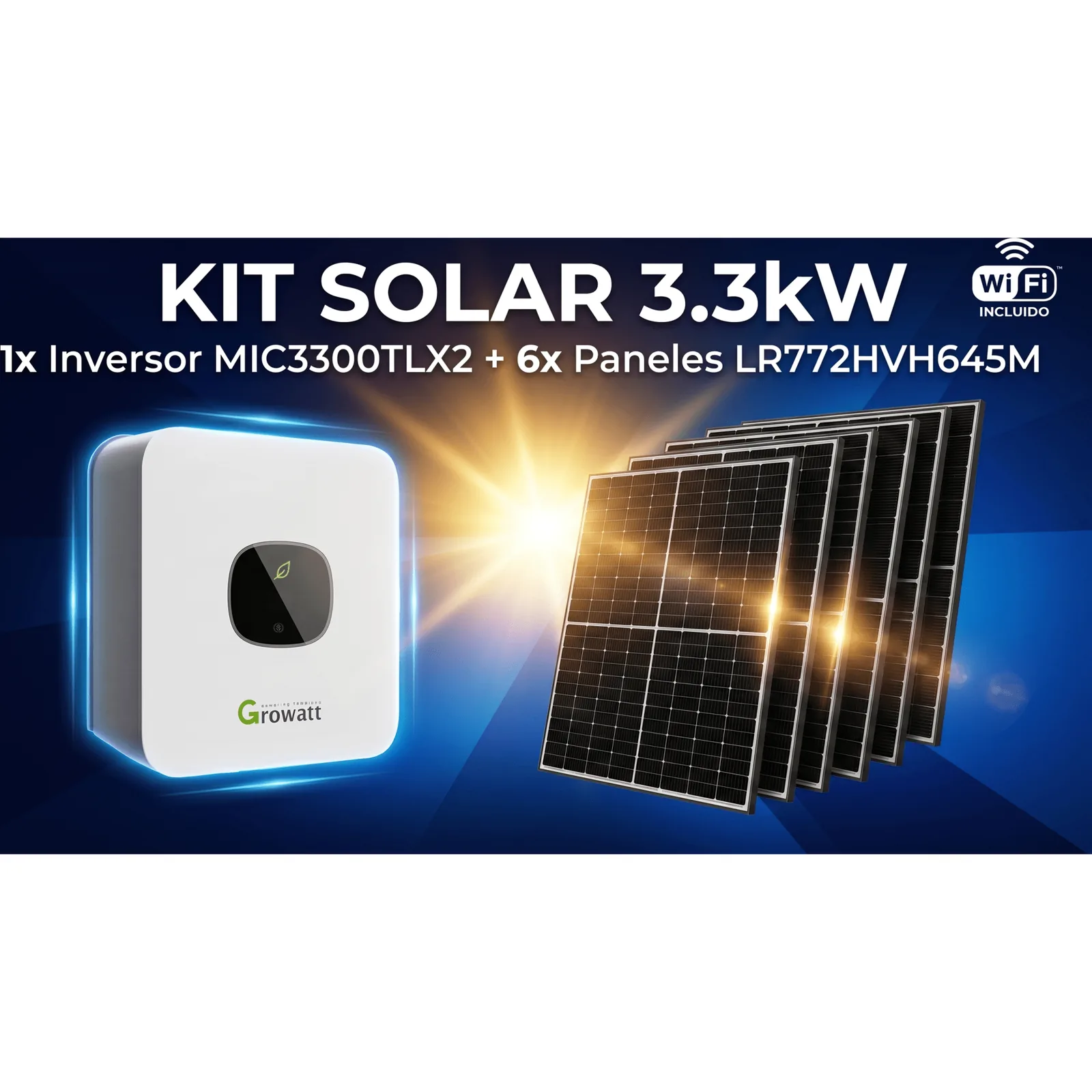 Kit Solar Interconexion / 3kW 220Vca / Inversor GROWATT/ Montaje Incluido
