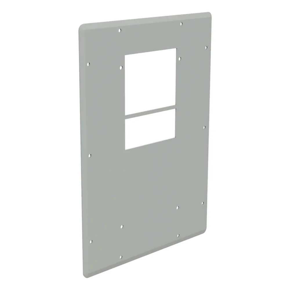 Placa Adaptadora de Aluminio con Corte para Aire Acondicionado T15, Gabinetes ComLine OSP, 506 x 381mm Con Junta de Espuma y Hardware Inoxidable