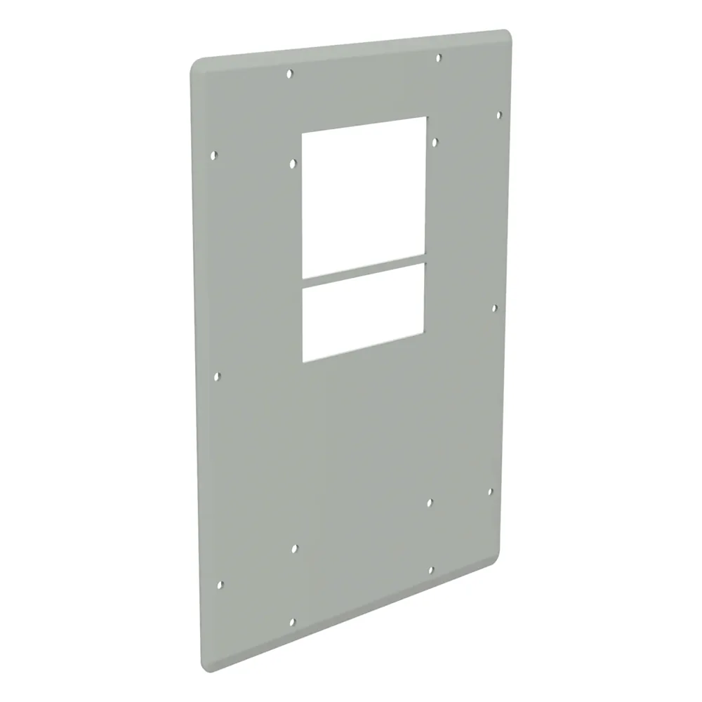 Placa Adaptadora de Aluminio con Corte para Aire Acondicionado T20, Gabinetes ComLine OSP, 838 x 381mm Con Junta de Espuma y Hardware Inoxidable