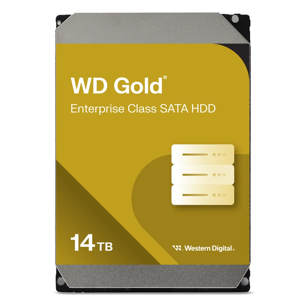 Disco Duro Empresarial WD Gold / SATA 6 Gb/s / 14 TB / 7200 RPM / Tecnología HelioSeal / ArmorCache / 5 Años Garantía / 2.5M Horas MTBF