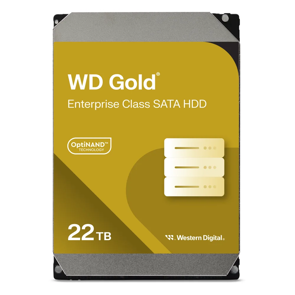 Disco Duro Empresarial WD Gold / SATA 6 Gb/s / 22 TB / 7200 RPM / Tecnología HelioSeal / ArmorCache / 5 Años Garantía / 2.5M Horas MTBF