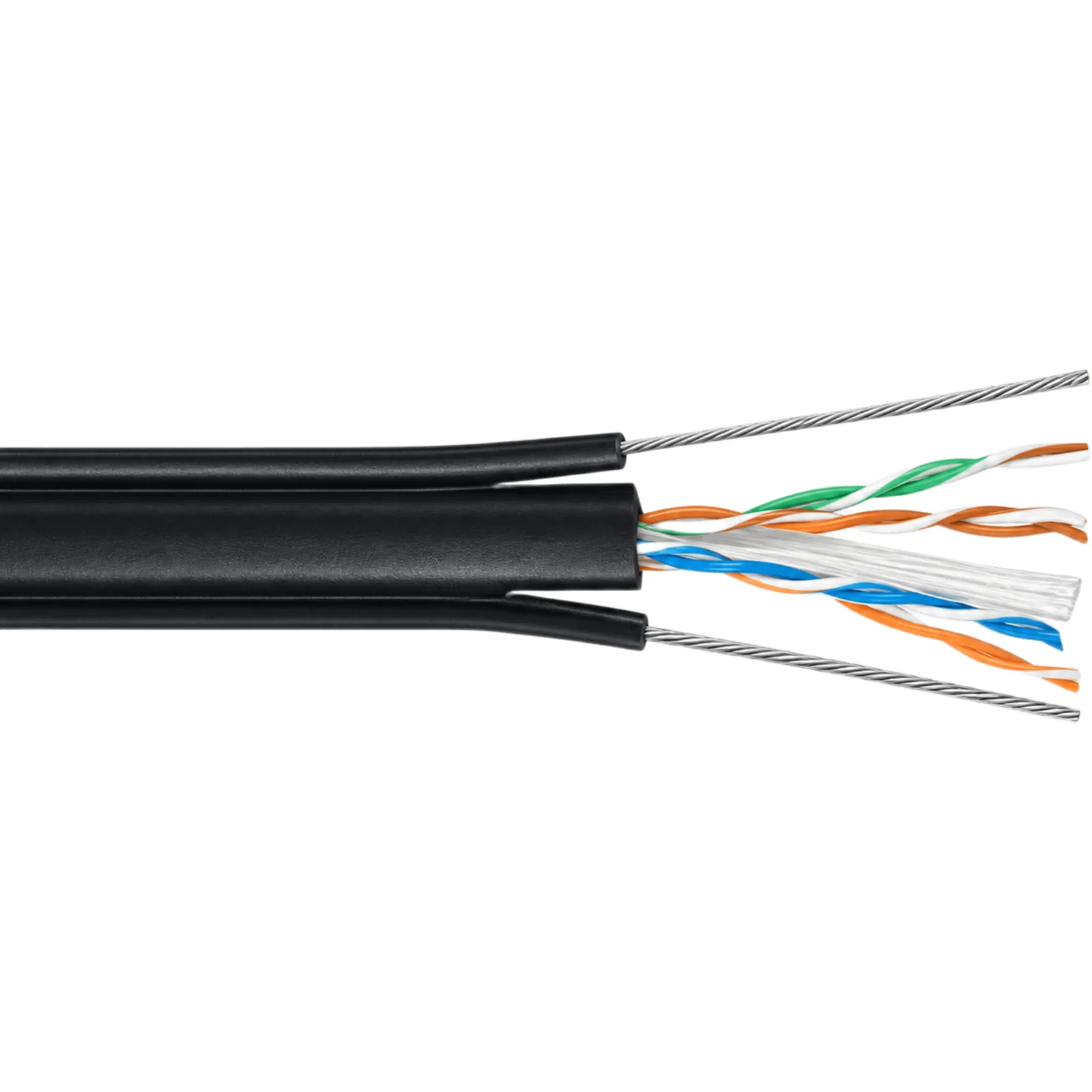 Bobina de Cable UTP Para Elevador de 305 Metros, 4 Pares, CAT6, Revestimiento de PVC con Doble Cable Mensajero, 23 AWG
