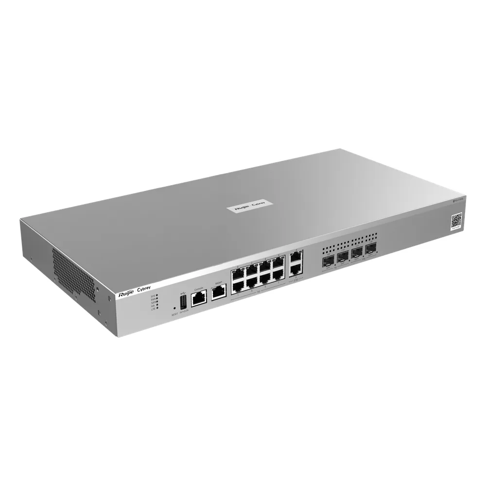 Firewall Next Generation / Empresarial / 9 Gbps Throughput / 8 Puertos Gigabit + 4 x 2.5G + 2 x SFP + 2 x SFP+ / Gestión Cloud / IPS + Antivirus + Application Control / Defensa DDoS / AI-Powered Security / Rack 1U 440 mm (17.32 in) / Línea Cybrey