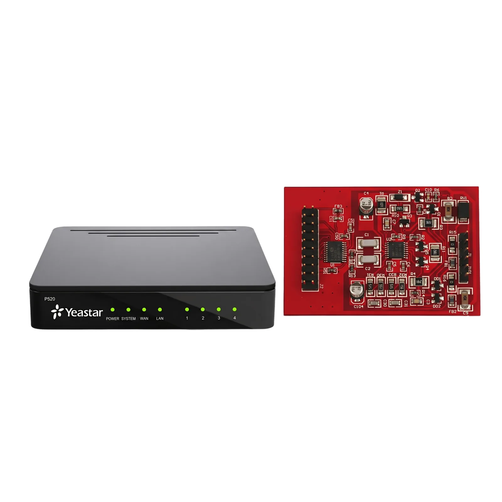 Kit Telefonía IP PYME / Conmutador P520 20 Extensiones / 10 Llamadas Simultáneas / Módulo O2 2 Puertos FXO / Modular / VoIP SIP