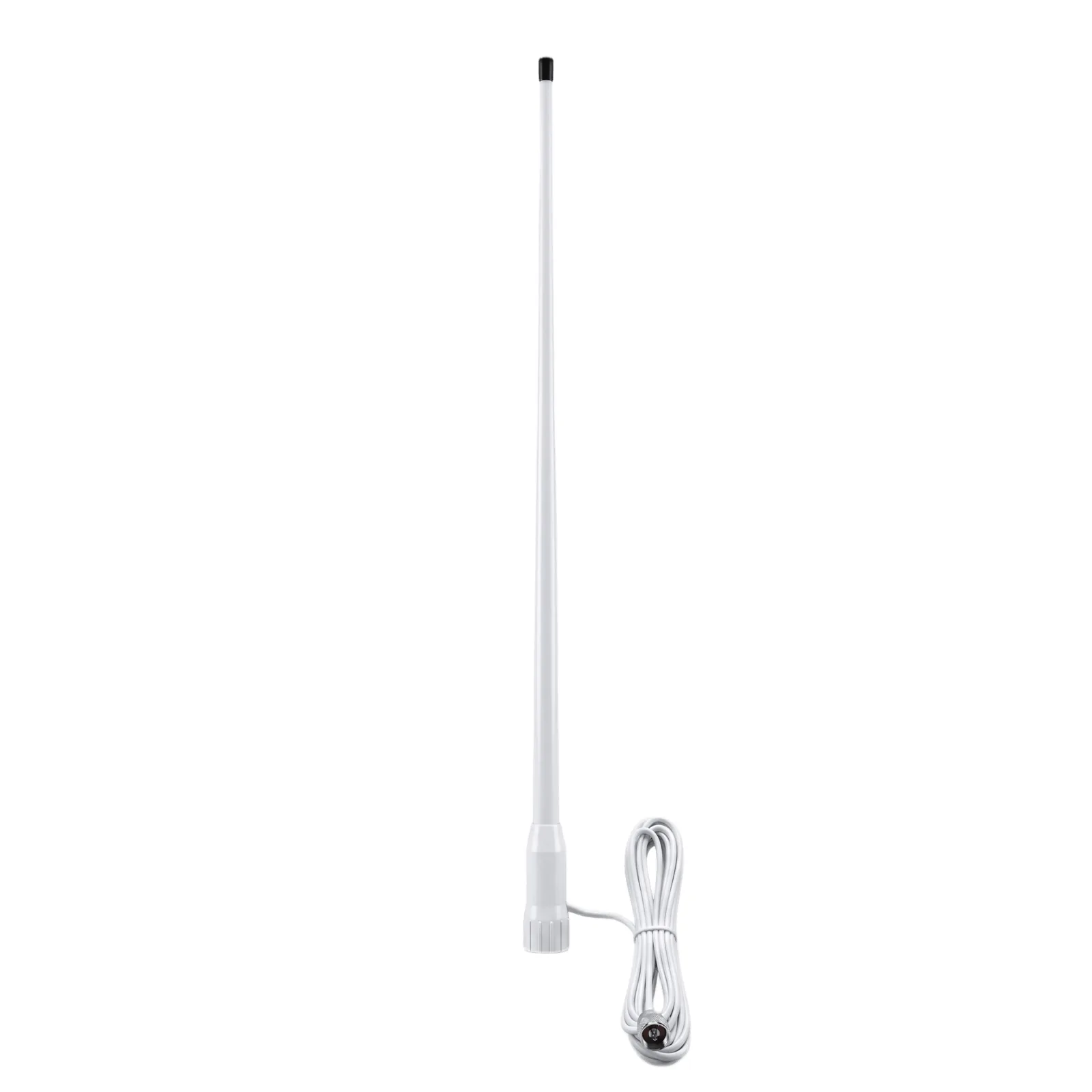 Antena Marina VHF / Fibra de Vidrio / 3.5 dBi / 50 W / Cable RG58 4.5 m (14.8 ft) / PL-259 / Bajo Perfil