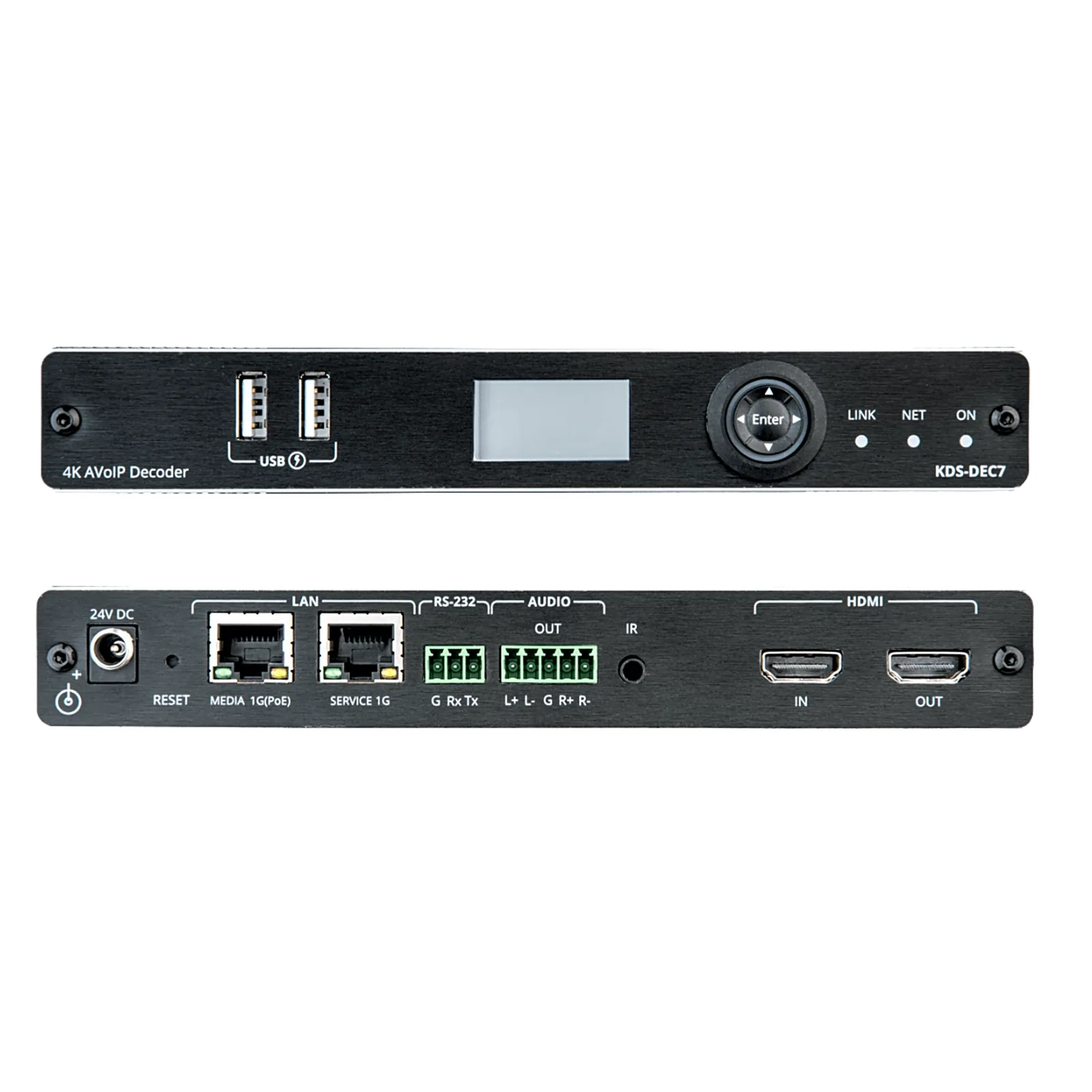 Decodificador AVoIP | Entrada HDMI | 4K60 | Red 1G | Soporta KVM | IR RS232 CEC | HDR10 | PoE | Escalable 999 Canales | Baja Latencia