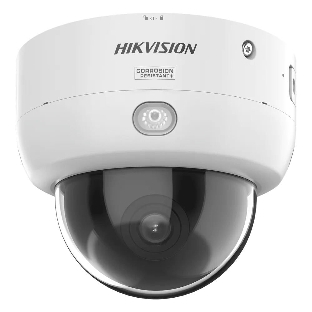 Domo IP 4 Megapixel / Lente 2.8 mm / Dual Light (40 mts IR + 40 mts Luz Blanca) / Darkfighter S / Exterior IP67 / IK10 / Microfono Integrado / WDR 130 dB / 4 Analíticos: AcuSense, Deteccion Facial, Conteo de Personas por Cruce y Zona