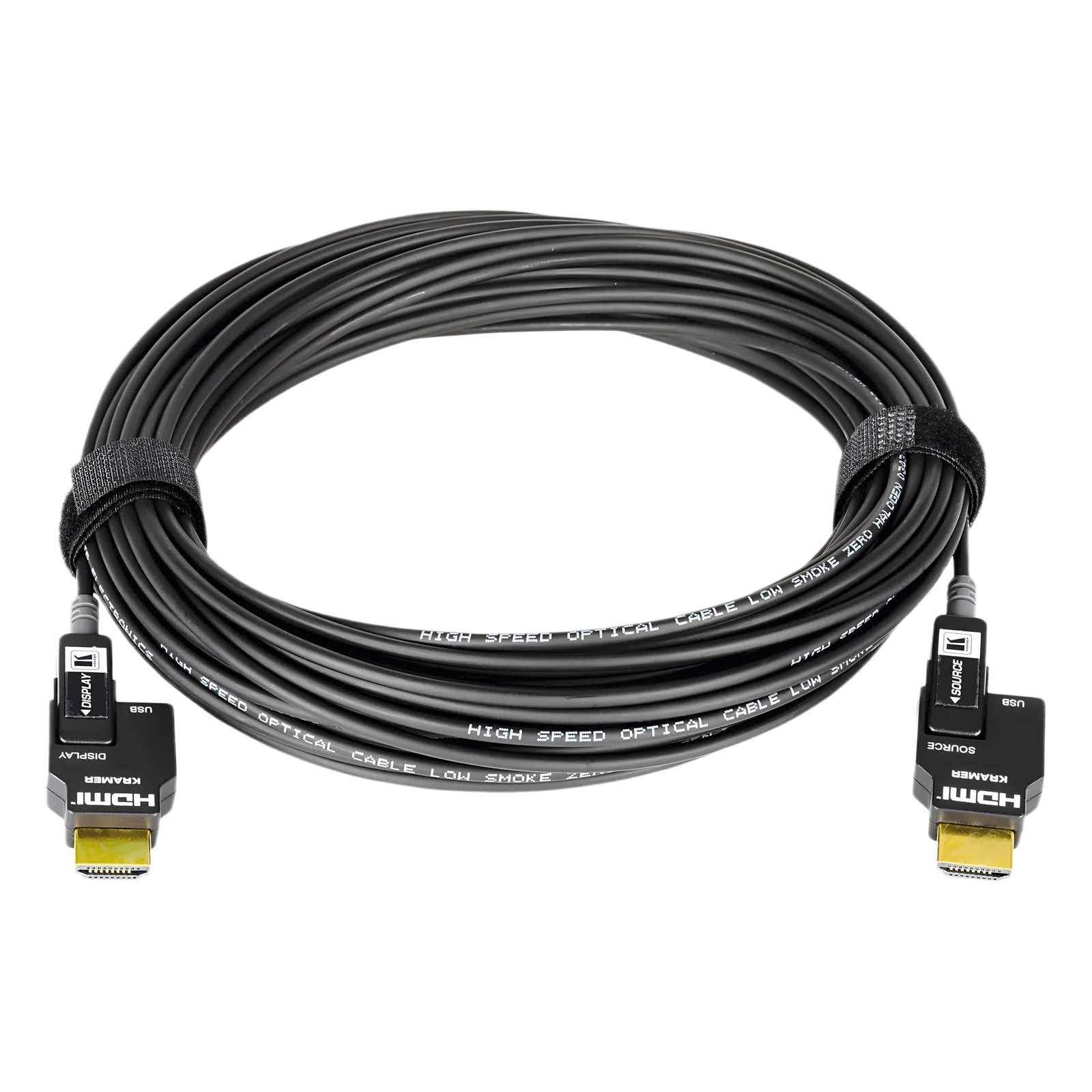 Cable Activo Óptico HDMI 4K 20 mts | 4K@60Hz 4:4:4 | 18 Gbps | Terminales Desmontables Micro-HDMI | Fibra Optica | Libre de Halógenos LSHF | Bañado en Oro 24K