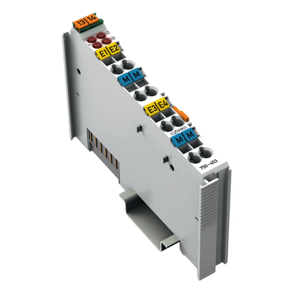 Módulo de Entrada Analógica / 4 Canales 0-20 mA / Single-Ended / 12 Bits / Aislamiento Galvánico 500 kV / IP20 / Carril DIN