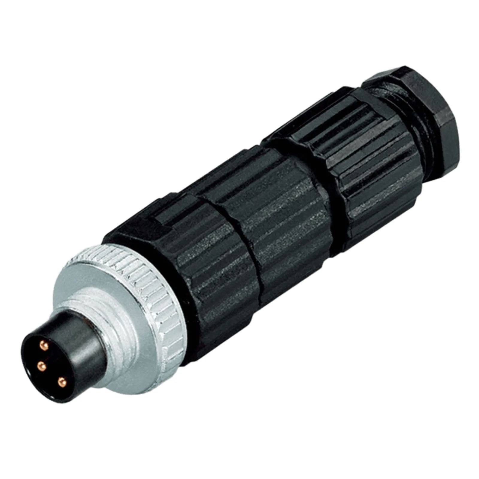 Conector Macho M8 Axial / 3 Polos / Tecnología IDC / IP67 / 0.14-0.34 mm² / 43.5 mm (1.71 in)