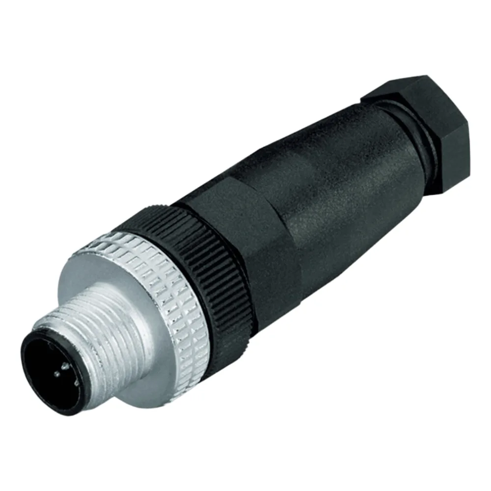 Conector Macho M12 Axial / 5 Polos / Codificación A / Conexión por Tornillo / IP67 / Cable 4-6 mm / PA / CuZn / -25°C a +85°C