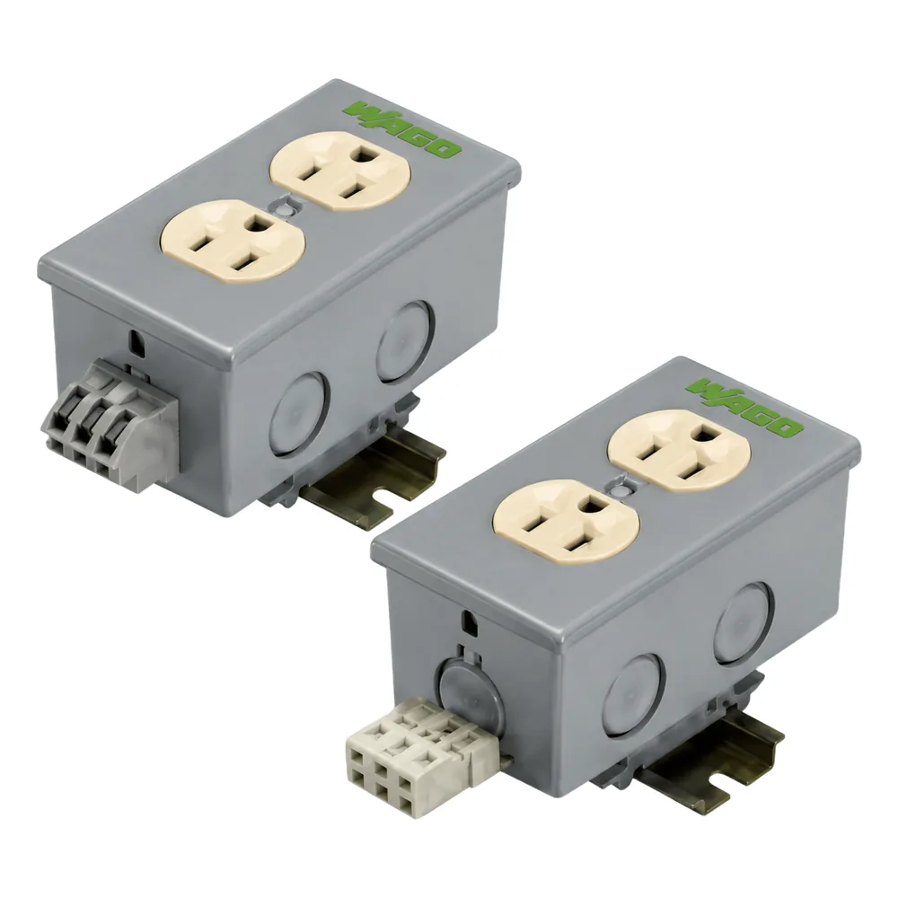 Toma de Poder Conveniente Serie CPO / Montaje en Riel DIN 35 mm / Salida Dúplex 120V 15A / CAGE CLAMP® / Protección contra Sobretensiones / Interruptor de Falla a Tierra