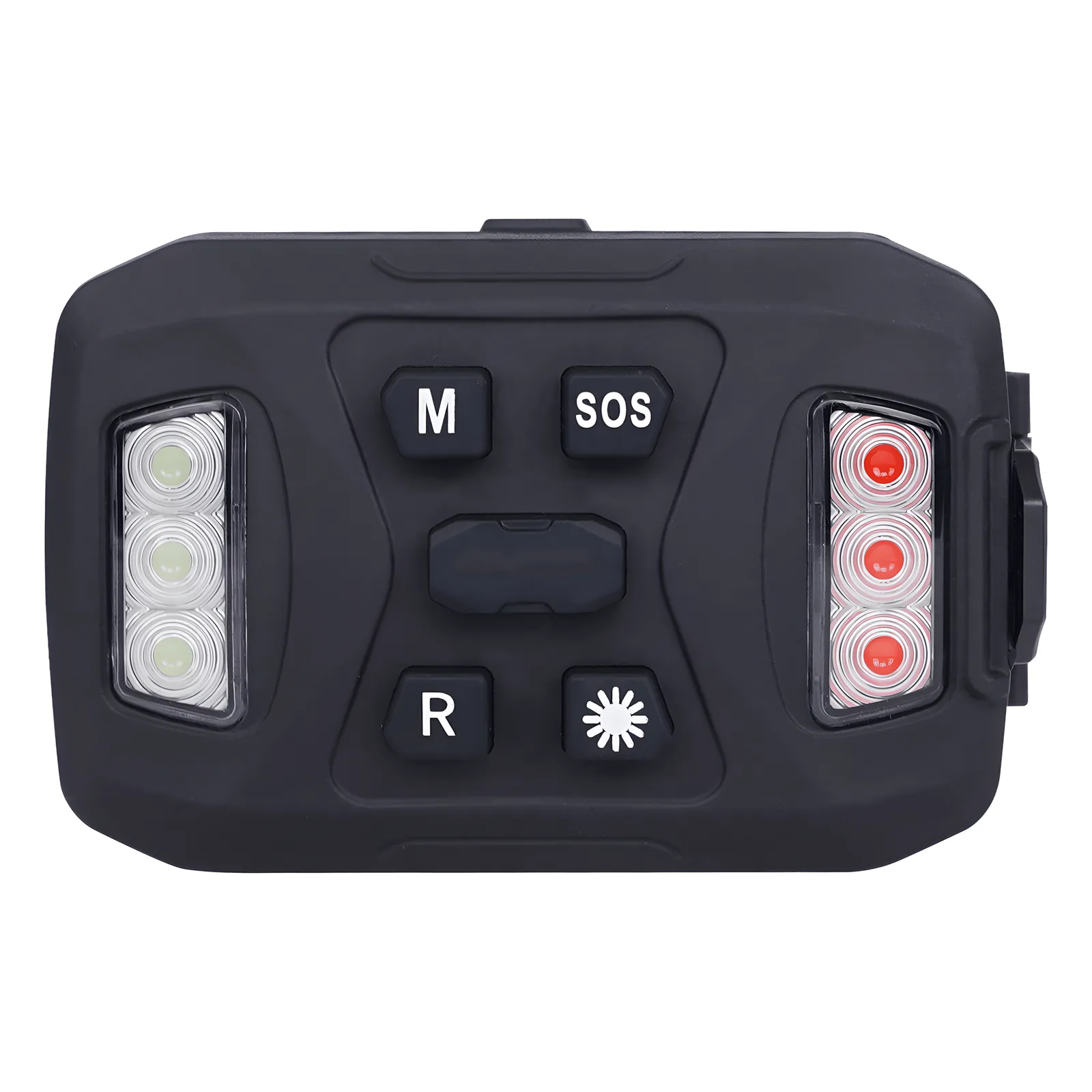 Luz Auxiliar Recargable, 26 LEDs, Rojo/Azul/Blanco, Incluye Clip y Base Magnética