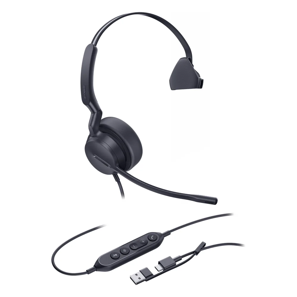 Yealink UH42 SE Mono, cancelación de ruido USB-C/A y 3,5 mm con indicador de ocupado, plug and play