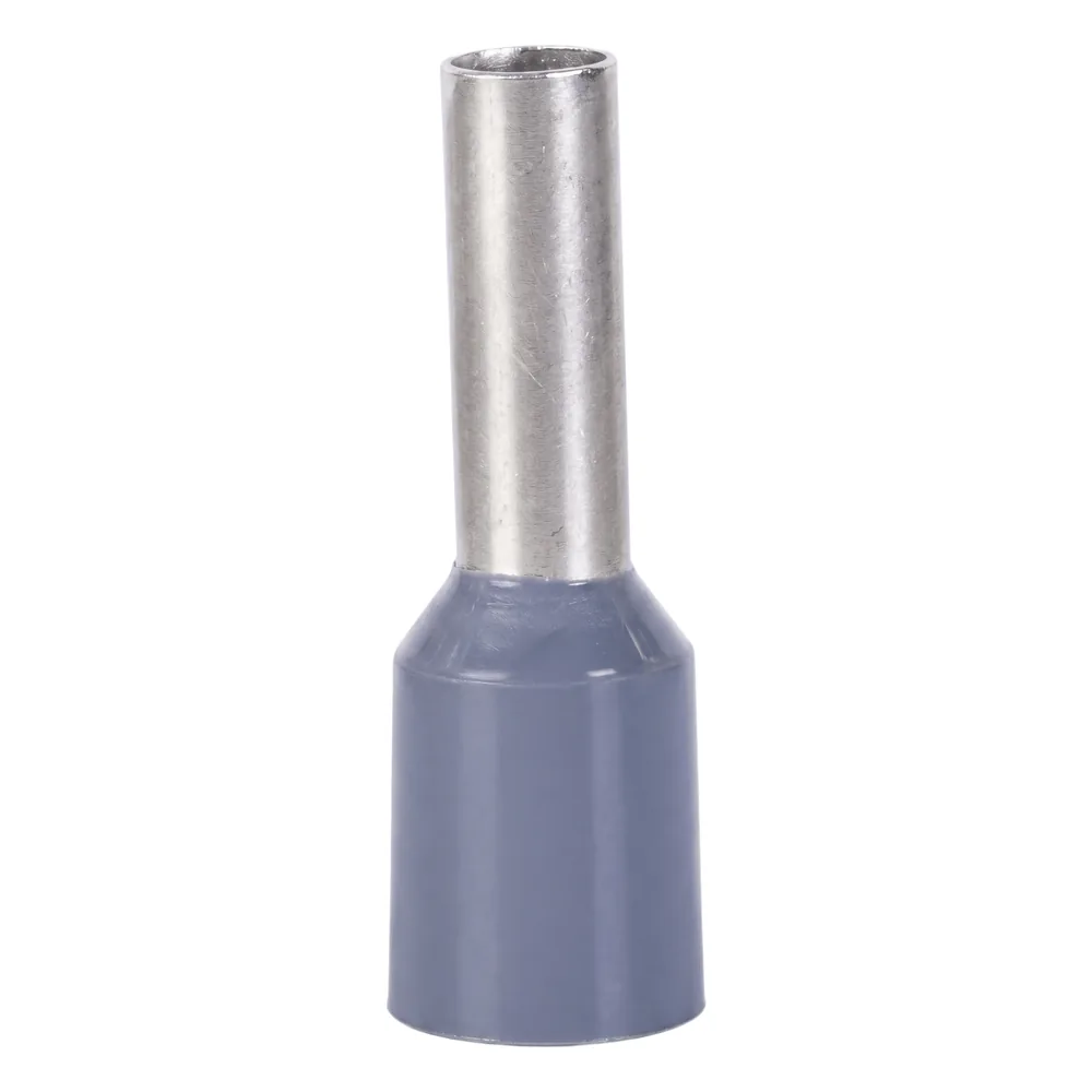 Conector Ferrule | 20AWG | Conductor Latón Estañado | Aislamiento PVC Gris | 25 Piezas por Bolsa