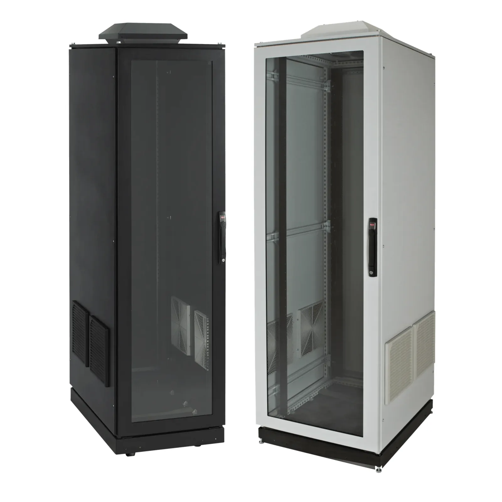 Gabinete de Telecomunicaciones ProLine V/D, 700 mm de Ancho, 800 mm de Profundidad, Ventilador Tipo 1 / Filtro 600 CFM, 42 UR, Color Gris Claro