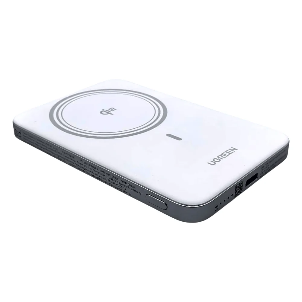 Power Bank Magnético Inalámbrico / 5000 mAh / 20W USB-C PD3.0 + 15W Carga Inalámbrica / Compatible MagSafe y Qi / Diseño Ultrafino 8.6 mm (0.3 in) / Carga Simultánea Cable + Inalámbrica / Bater&iacute