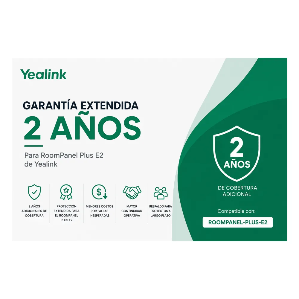 Garantia Extendida de 2 Años para RoomPanel Plus E2 de Yealink