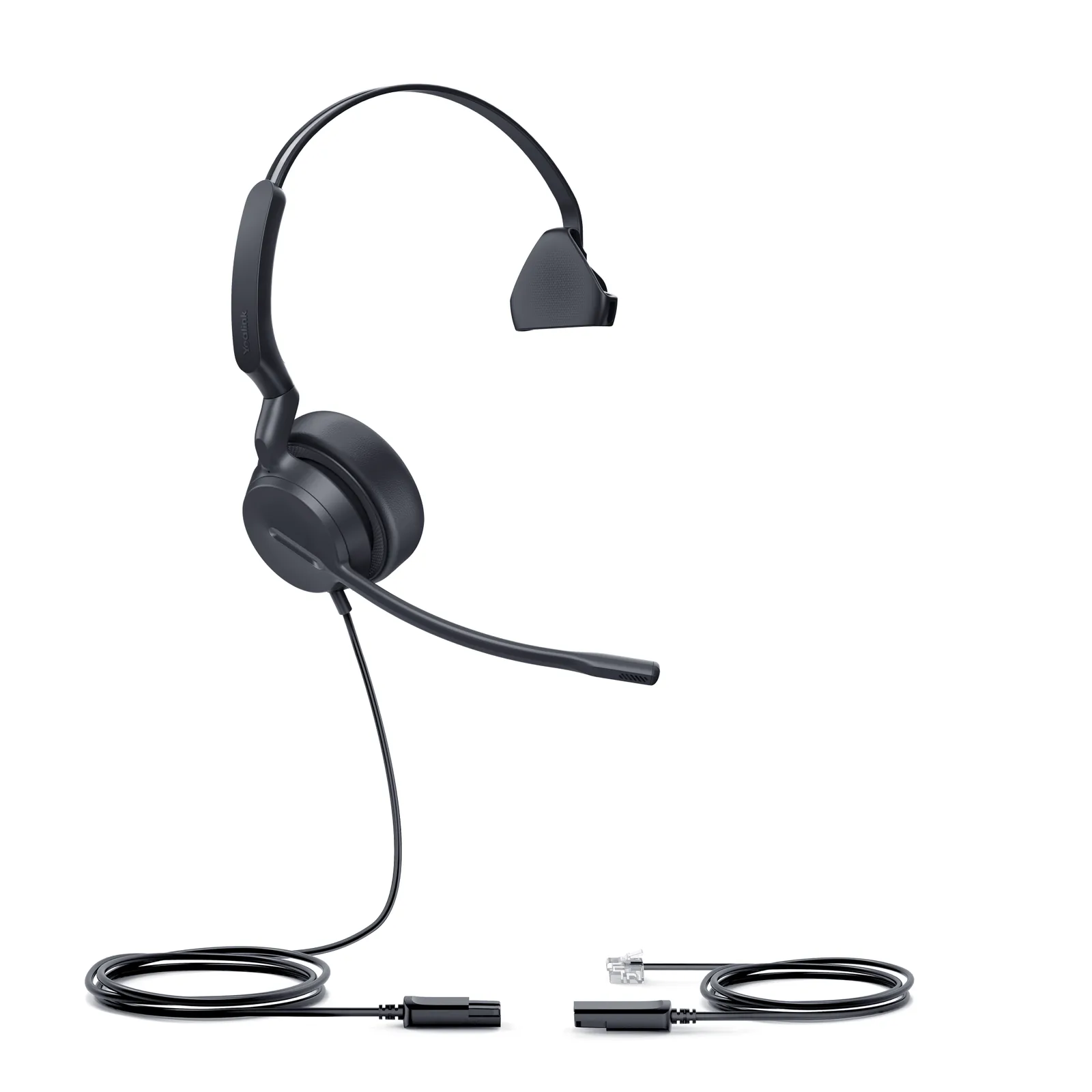 Diadema Analógica Alámbrica YHS36 E2 Mono de Yealink Over-the-Head con Micrófono Antiruido Conexión QD a RJ9 y Protección Auditiva ActiveProtection