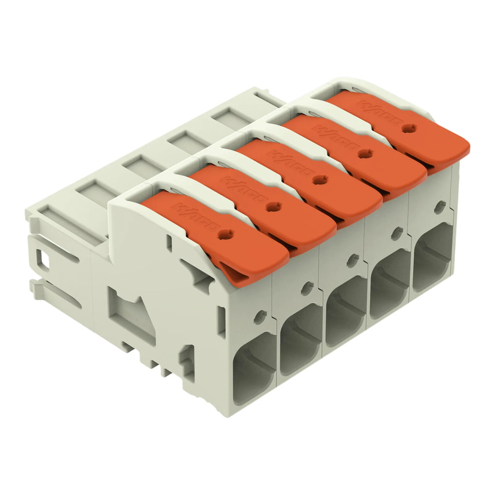 Conector Macho / Push-in CAGE CLAMP® / 5 Polos / 16 mm² / Paso 10.16 mm (0.4 in) / 76 A / 1000 V / Contactos Plateados / Palanca / Serie 832